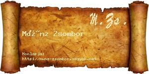 Münz Zsombor névjegykártya